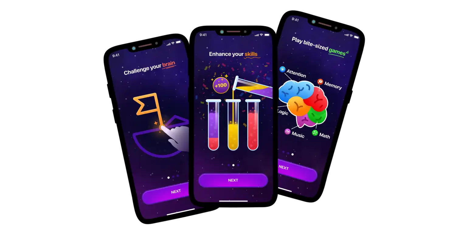 Mind Elevate promo screens.