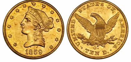 Liberty Head $10 Eagle design.
