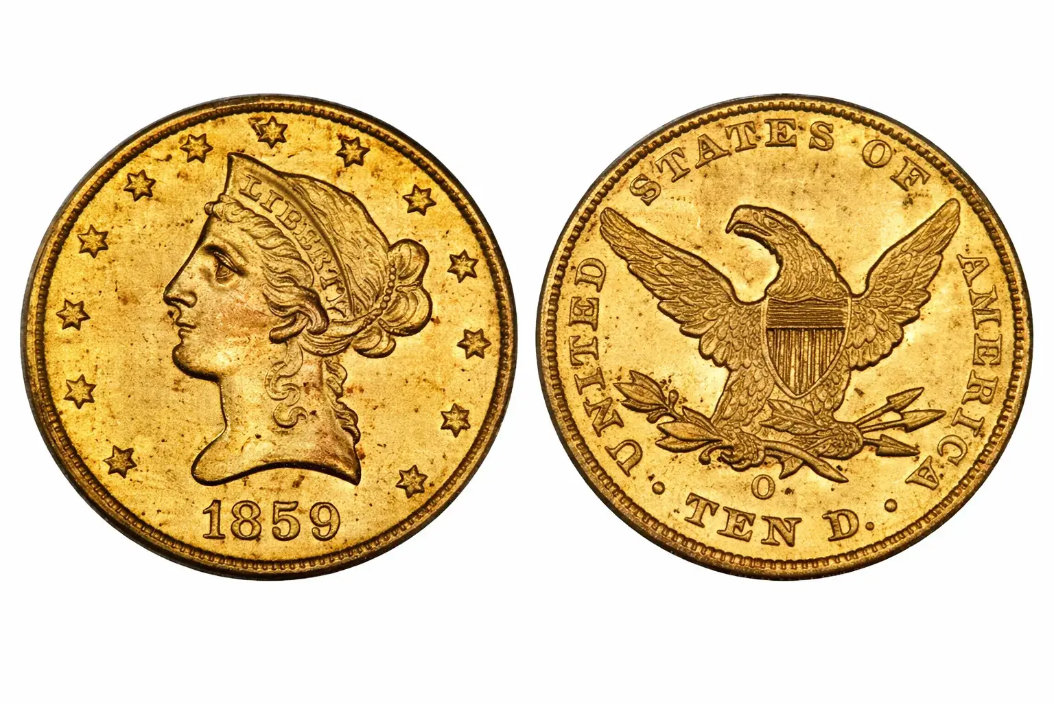 Liberty Head $10 Eagle design.